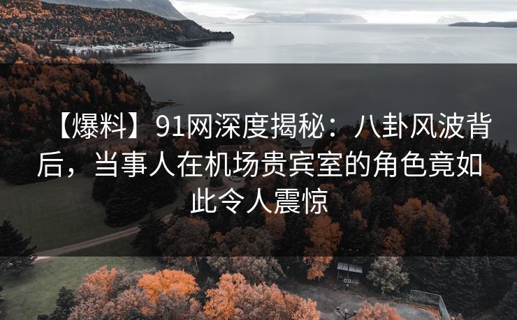【爆料】91网深度揭秘:八卦风波背后,当事人在机场贵宾室的角色竟如此令人震惊 【爆料】91网深度揭秘:八卦风波背后,当事人在机场贵宾室的角色竟如此令人震惊